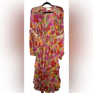 3 x $150 Miss June Paris floral v-neck midi dress OS